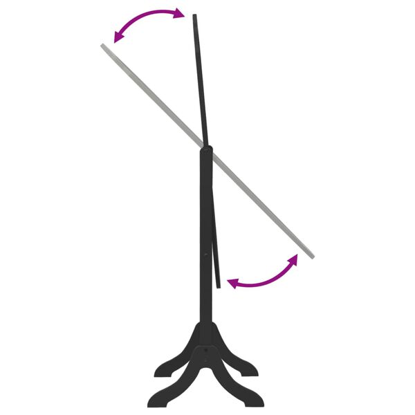 vidaXL Свободностоящо огледало черно 45,5x47,5x160 см инженерно дърво