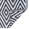 vidaXL Килим за открито, ARAKIL бяло и черно, 120x180 см, PP