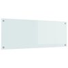 vidaXL Кухненски заден панел Бяло 110 x 40 x 0,6 см закалено стъкло