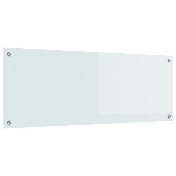 vidaXL Кухненски заден панел Бяло 110 x 40 x 0,6 см закалено стъкло