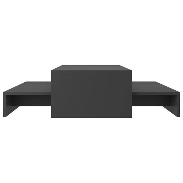 vidaXL Комплект масички за кафе, сив, 100x100x26,5 см, инженерно дърво