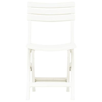 vidaXL Сгъваеми градински столове, 2 бр, пластмаса, бели