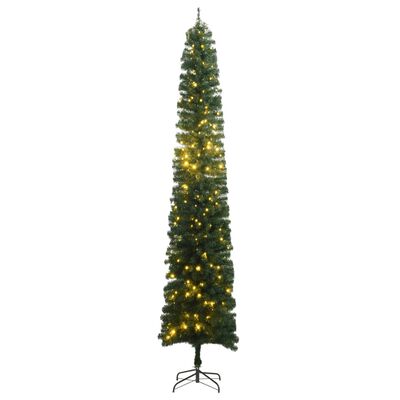 vidaXL Тънка коледна елха, 300 LED, 270 см