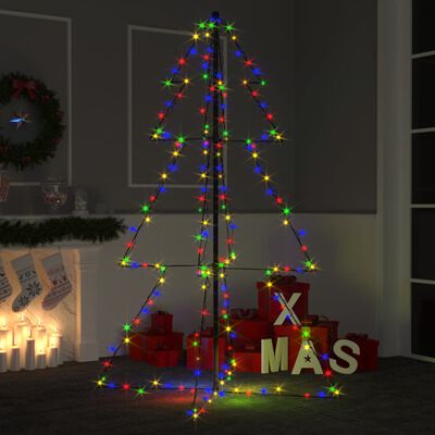 vidaXL Коледна елха конус, 200 LED, за закрито и открито, 98x150 см
