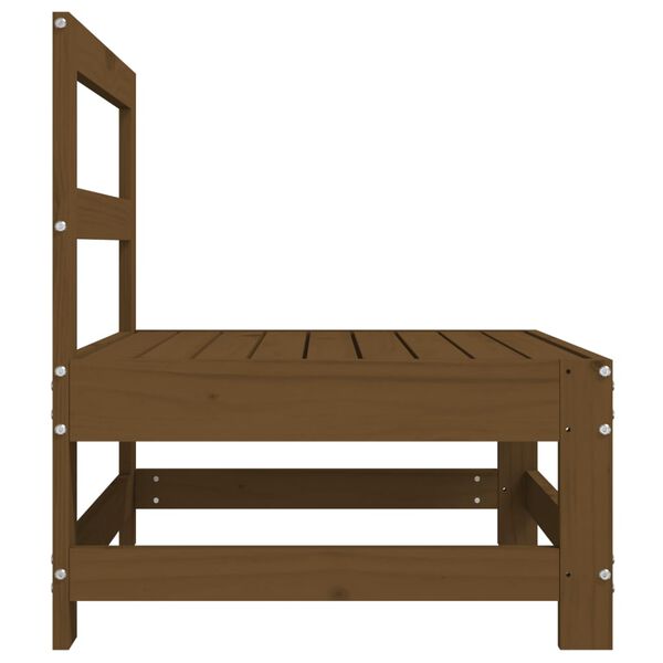 vidaXL Градински среден диван, меденокафяв, бор масив