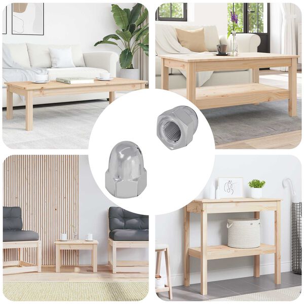 vidaXL Гайка 2 pcs Сребрист M6 x 10 мм Желязо