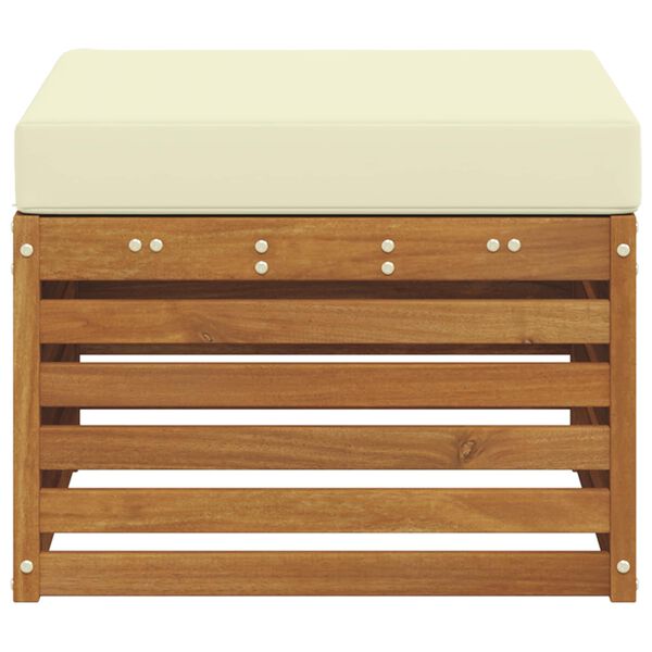 vidaXL Външна табуретка Солидно акациево дърво Естествен