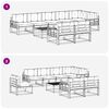 vidaXL Комплект дивани за открито 9 pcs Натурален и Крема
