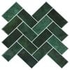 vidaXL Плочка рибена кост 20 бр. Тъмнозелено 30 x 30 cm