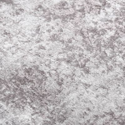 vidaXL Килим, миещ се, сив, 80x150 см, противоплъзгащ
