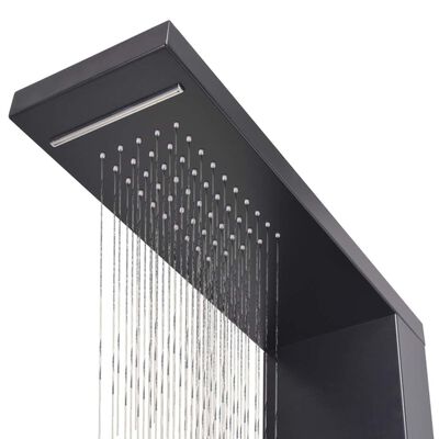 vidaXL Система душ панел от алуминий, черна