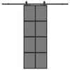 vidaXL Плъзгаща се врата с комплект обков Черно 76x205 cm