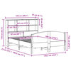 vidaXL Легло с етажерка за книги, без матрак, 120x190 см, бор масив