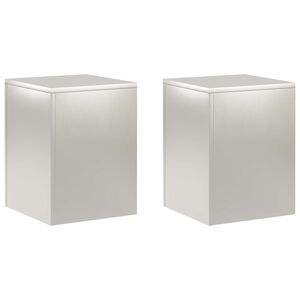vidaXL Стойка за растения 2 pcs Сребристо 30 x 30 x 40 cm Стомана