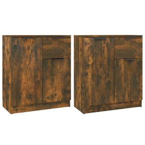 vidaXL Сайдборди, 2 бр, опушен дъб, 60x30x70 см, инженерно дърво