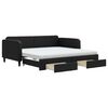 vidaXL Канапе с изтеглящо легло и чекмеджета черно 100x200 см плат