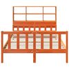 vidaXL Легло с етажерка за книги, без матрак, 150x200 см, дърво масив