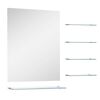 vidaXL Стенно огледало с 5 рафта, сребристо, 50x60 см
