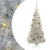 vidaXL Коледно дърво с LED светлина Сребристо 180 cm PET и стомана