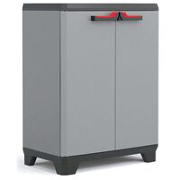 Keter Нисък шкаф за съхранение Stilo, сиво и черно, 90 см