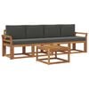 vidaXL Комплект дивани за открито 5 pcs Натурален и Антрацит