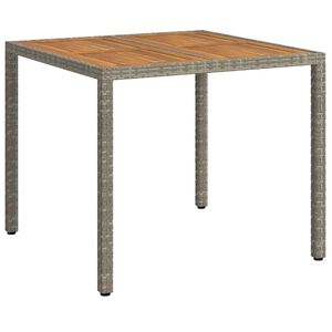 vidaXL Градинска маса Сив 90 x 90 x 75 cm полиратан