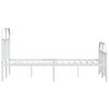 vidaXL Метална рамка за легло с горна и долна табла, бяла, 120x190 см