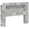vidaXL Табла за легло Бетонно сиво Инженерен дървен материал
