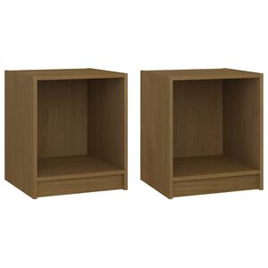 vidaXL Нощни шкафчета 2 бр меденокафяви 35,5x33,5x41,5 см бор масив