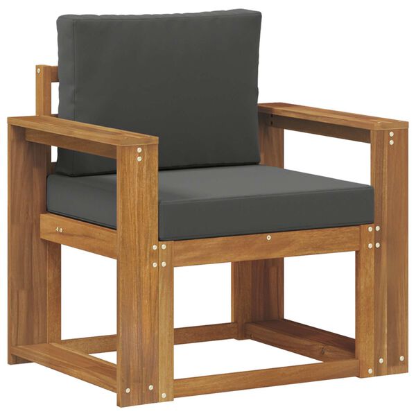 vidaXL Външен диван Солидно акациево дърво и полиестер Естествен