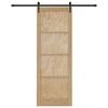 vidaXL Преплъзваща се врата ORKDAL Естествено и черно 83 x 232 см