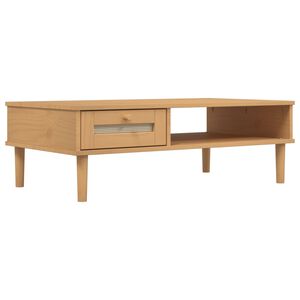vidaXL Кафе маса SENJA ратанова визия кафява 100x55x33 см бор масив