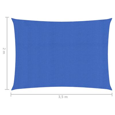 vidaXL Платно-сенник, 160 г/м², синьо, 2x3,5 м, HDPE