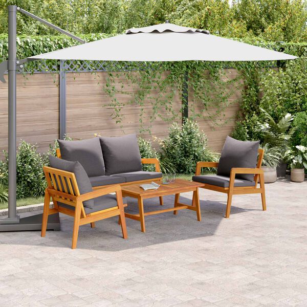 vidaXL Бистро комплект 4 pcs Кафяво Солидно акациево дърво