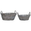 vidaXL Кошница за саксии със съхранение 2 pcs Сив Ратан Lacak