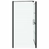 vidaXL Екран за душ и вана Черен и прозрачен 116 x 68 x 128 см