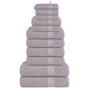 vidaXL Комплект кърпи FROGN, 12 части, сив, 360 г/м&sup2;