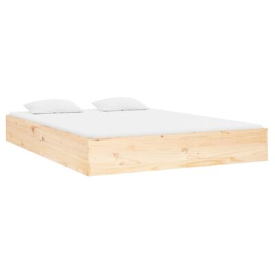 vidaXL Рамка за легло, дърво масив, 120x190 см, Small Double