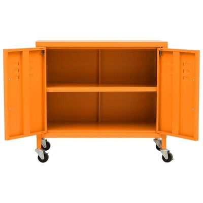 vidaXL Шкаф за съхранение, оранжев, 60x35x56 см, стомана