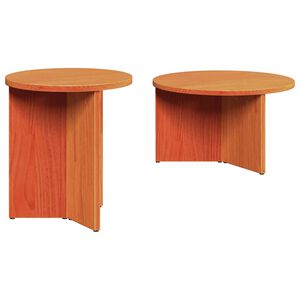 vidaXL Масичка за кафе 2 бр. Кафяво с восъчно покритие 49 x 49 x 28 см