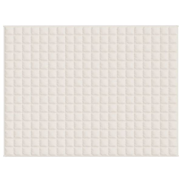 vidaXL Утежнено одеяло светлокремаво 152x203 см 11 кг плат