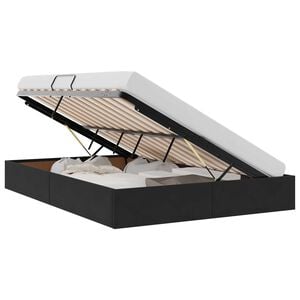 vidaXL Легло с място за съхранение Черно 135 x 190 cm Кадифе