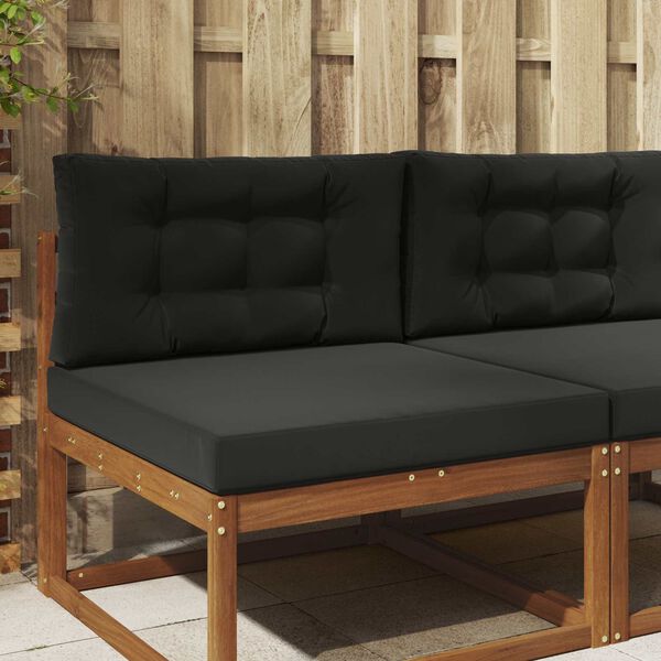 vidaXL Възглавница за диван на открито 2 pcs Черен Полиестер