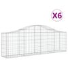 vidaXL Габионни кошници арка 6 бр 200x30x60/80 см поцинковано желязо