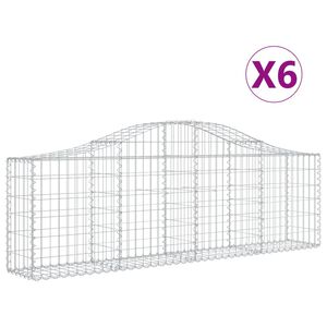 vidaXL Габионни кошници арка 6 бр 200x30x60/80 см поцинковано желязо