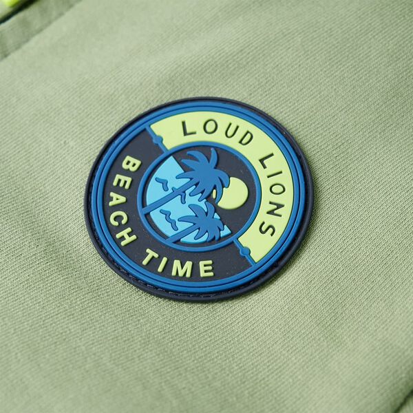 Детски суитшърт с качулка и цип, светло каки, 92