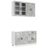vidaXL Кухненски единица PORTO 4 pcs Бетонно сиво Инженерна дървесина