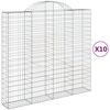 vidaXL Габионни кошници арка 10 бр 200x50x180/200см поцинковано желязо