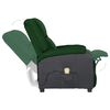 vidaXL Масажен стол, тъмнозелен, изкуствена кожа и текстил