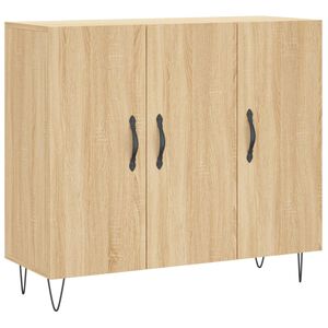 vidaXL Сайдборд, дъб сонома, 90x34x80 см, инженерно дърво